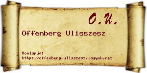 Offenberg Ulisszesz névjegykártya